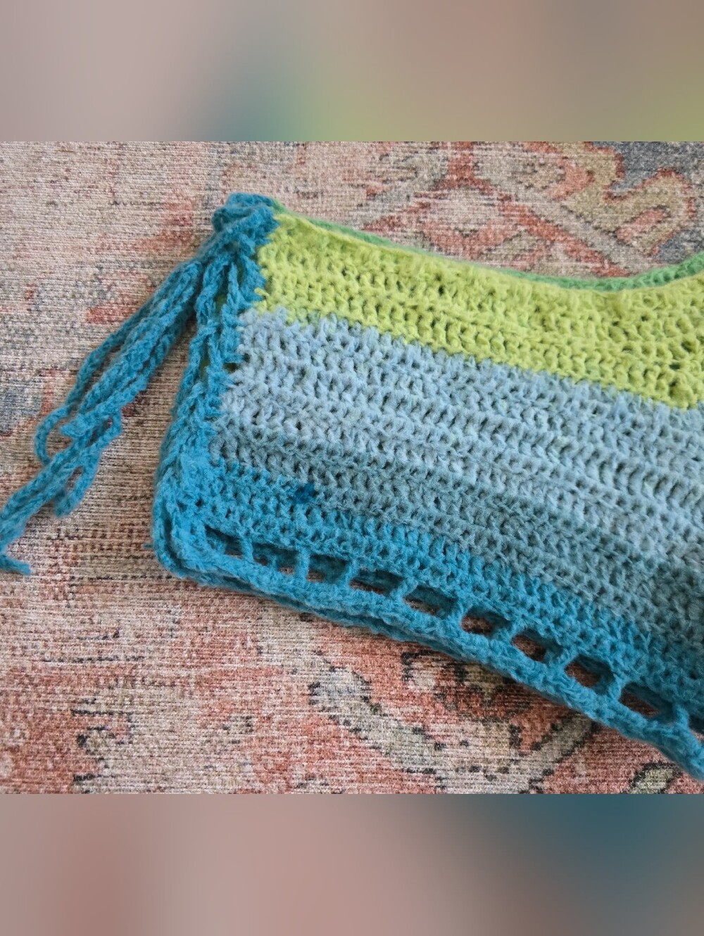 Handmade By Me Green And Blue Side Tie Booty Shorts - Picture 3 of 4
